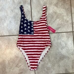 Xhilaration American Flag One Piece Bathing Suit Small